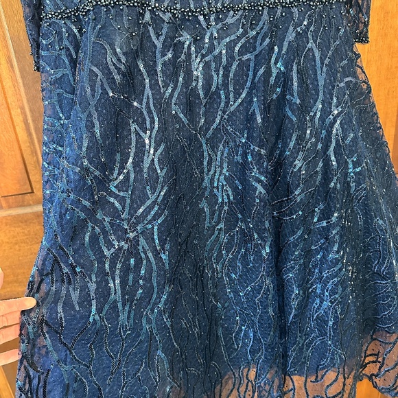 NEW Mac Duggal Embellished Navy 1/2 Sleeve Dress size 20 - Picture 9 of 15